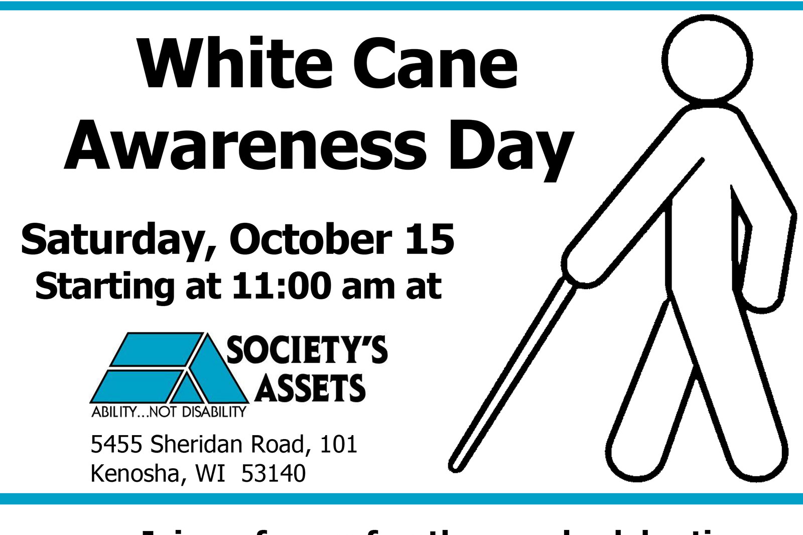 Downtown Kenosha To Celebrate White Cane Awareness Day Saturday Oct